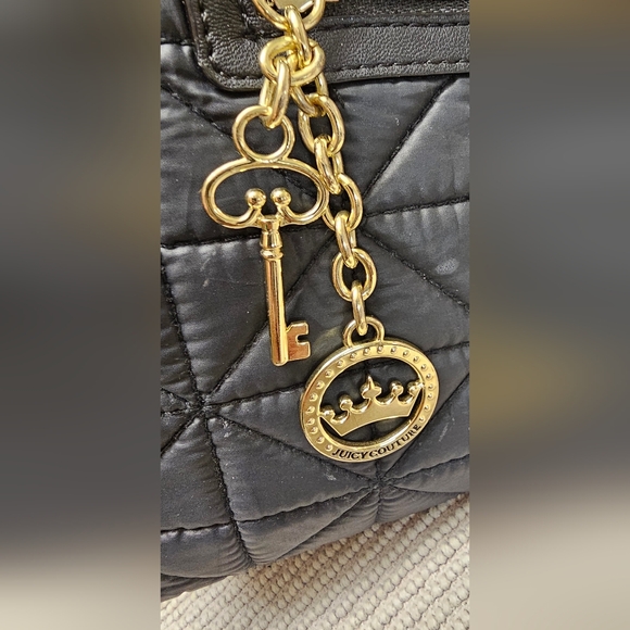 Juicy Couture Handbag Sachel Quilted Black EUC - Picture 12 of 16